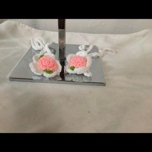 Crochet Rose Barefoot Sandals Size 3-9 Mths